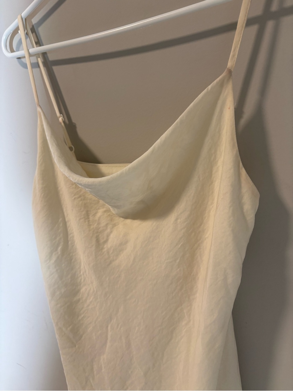 Topshop Ivory Satin Lined Midi Slip Dress — Size M - Picture 4 of 9